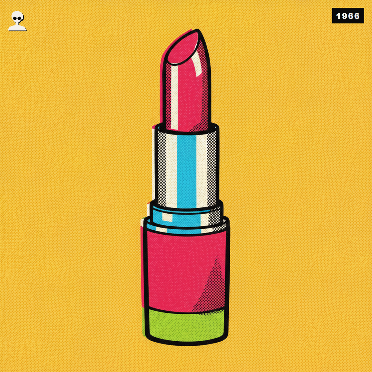 Red Satin Lipstick - Andy Warhol pop-art illustration