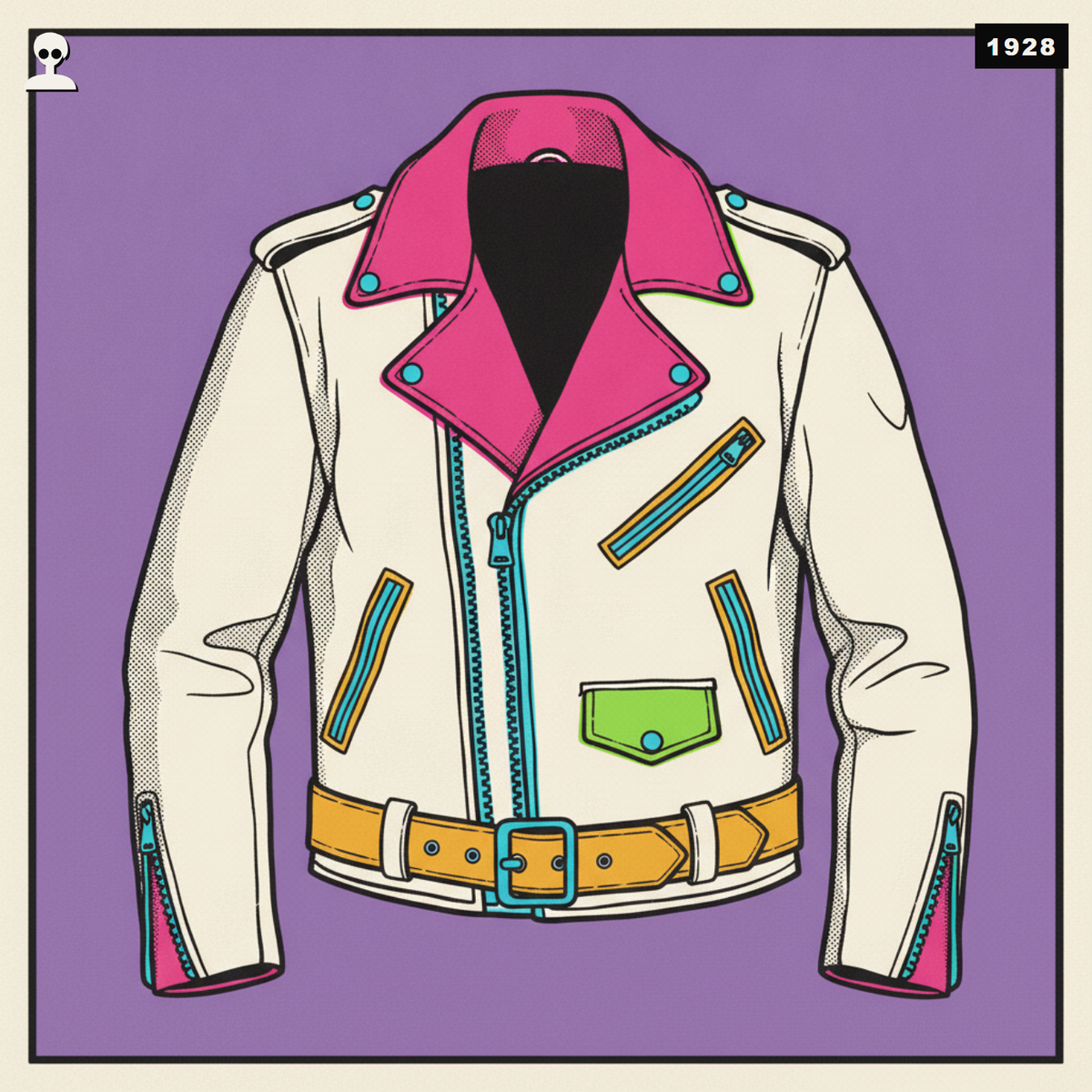 Schott NYC Perfecto 618 Leather Jacket - Andy Warhol pop-art illustration