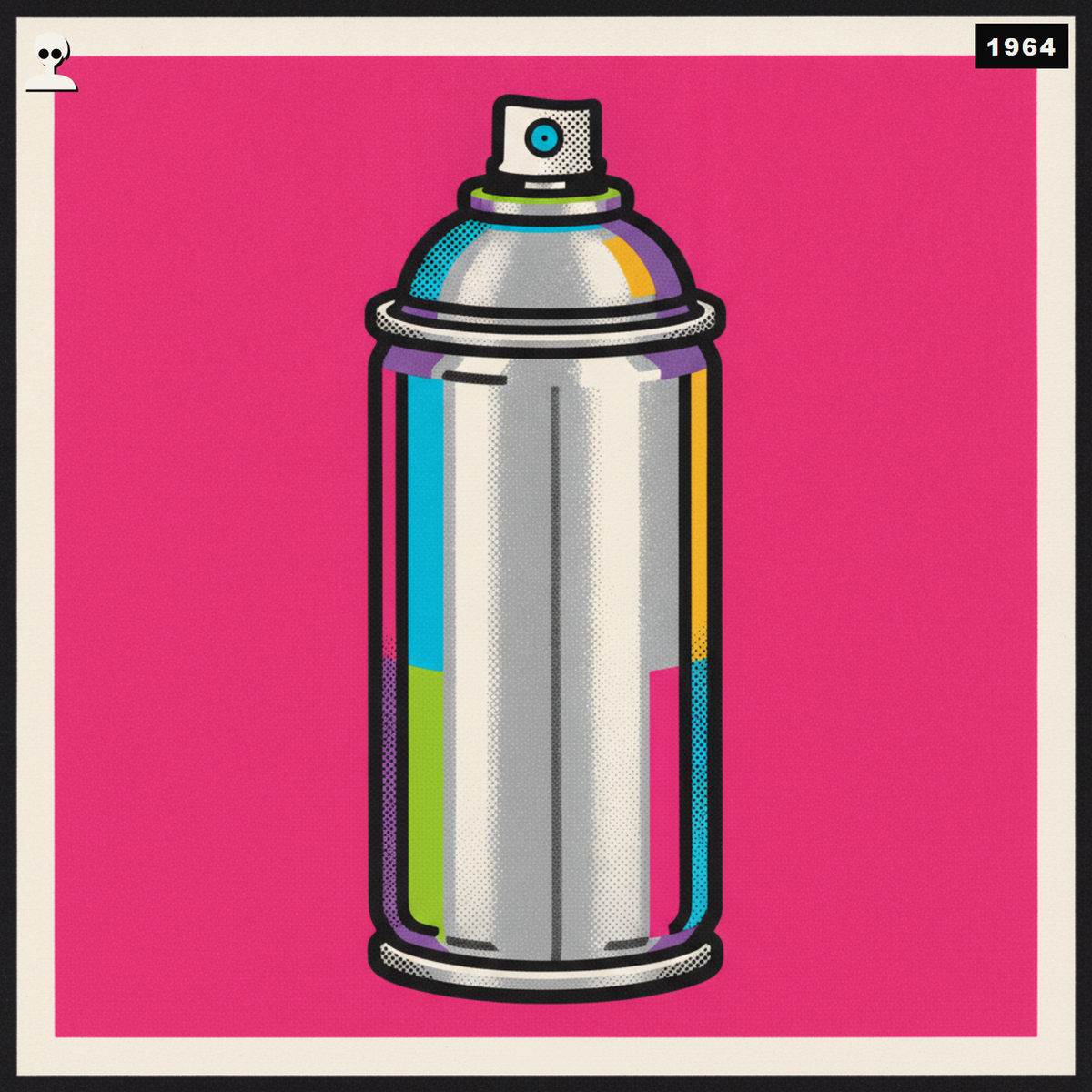 Silver Spray Paint - Andy Warhol pop-art illustration