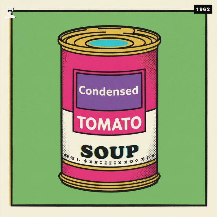 Campbell's Condensed Tomato Soup - Andy Warhol pop-art illustration