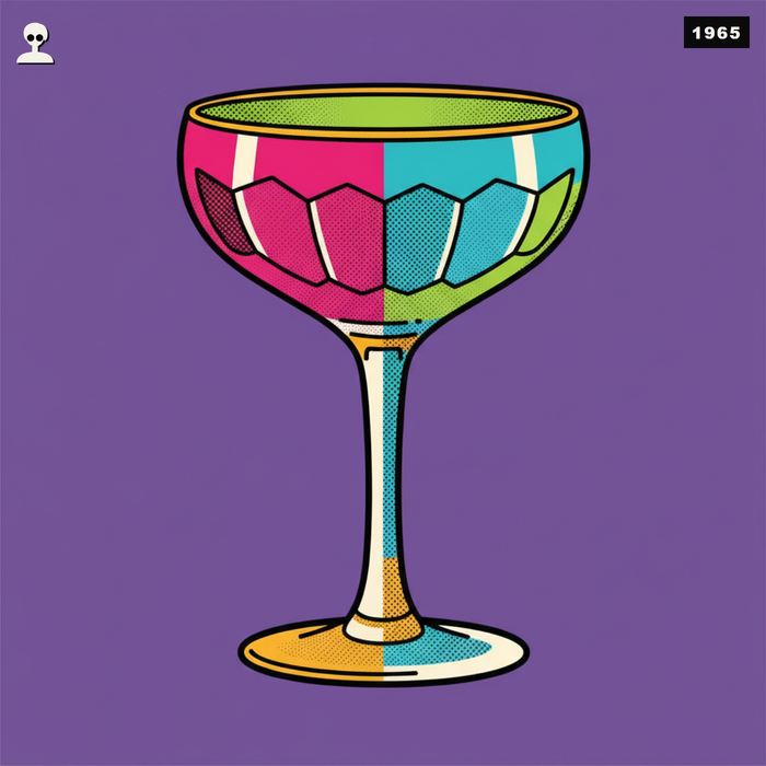 Crystal Champagne Coupe - Andy Warhol pop-art illustration