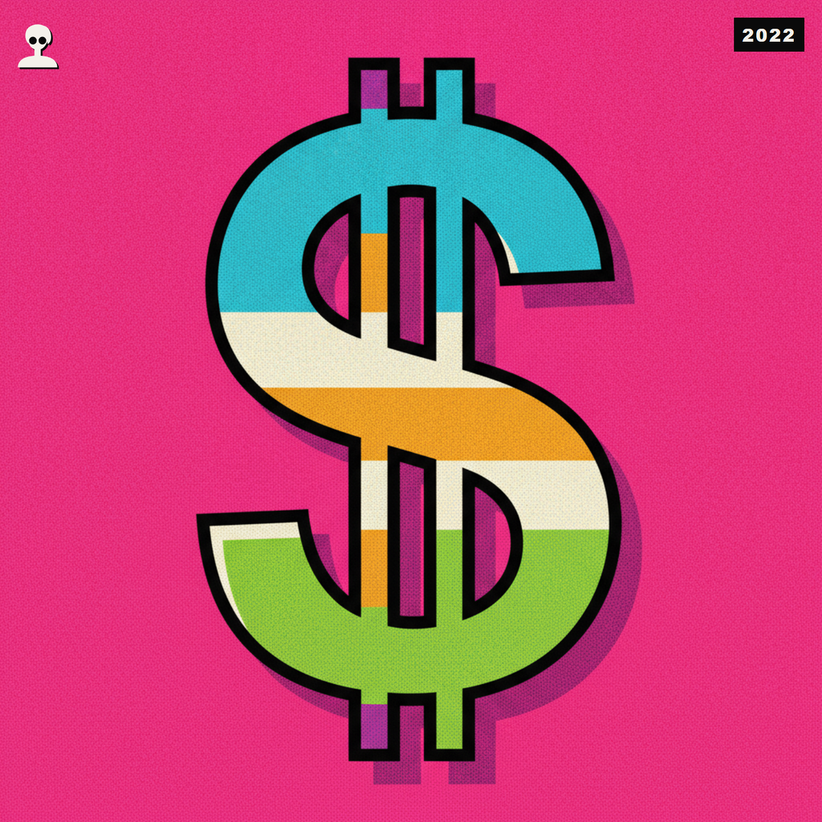Dollar Sign LED Neon Sign - Andy Warhol pop-art illustration