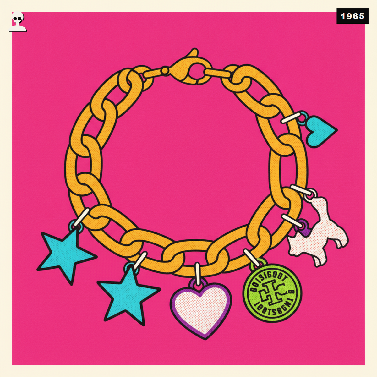 Gold Charm Bracelet - Andy Warhol pop-art illustration