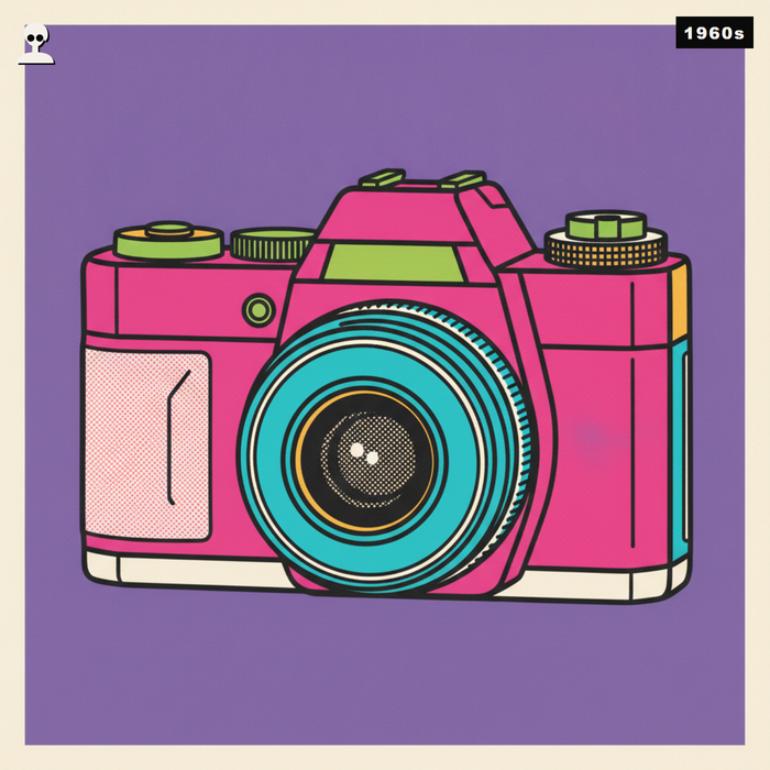 Kodak Ektar H35 Half Frame Film Camera - Andy Warhol pop-art illustration