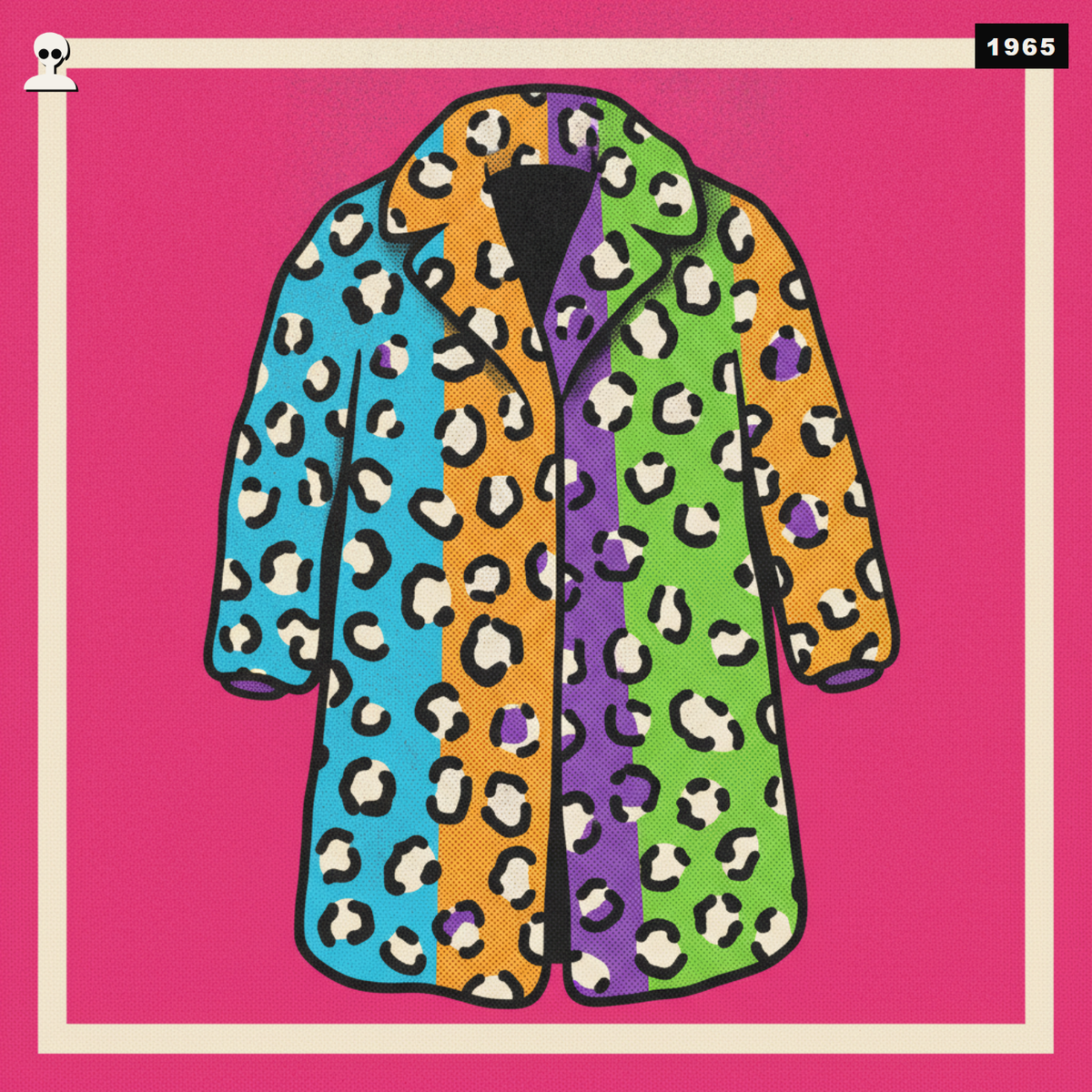 Leopard-Print Fur Coat - Andy Warhol pop-art illustration