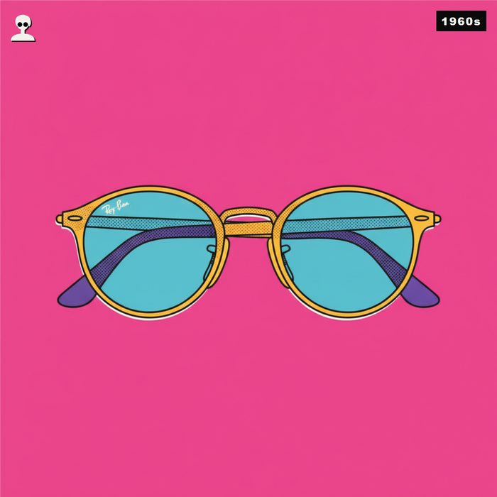 Ray-Ban Round Metal Sunglasses RB3447 - Andy Warhol pop-art illustration