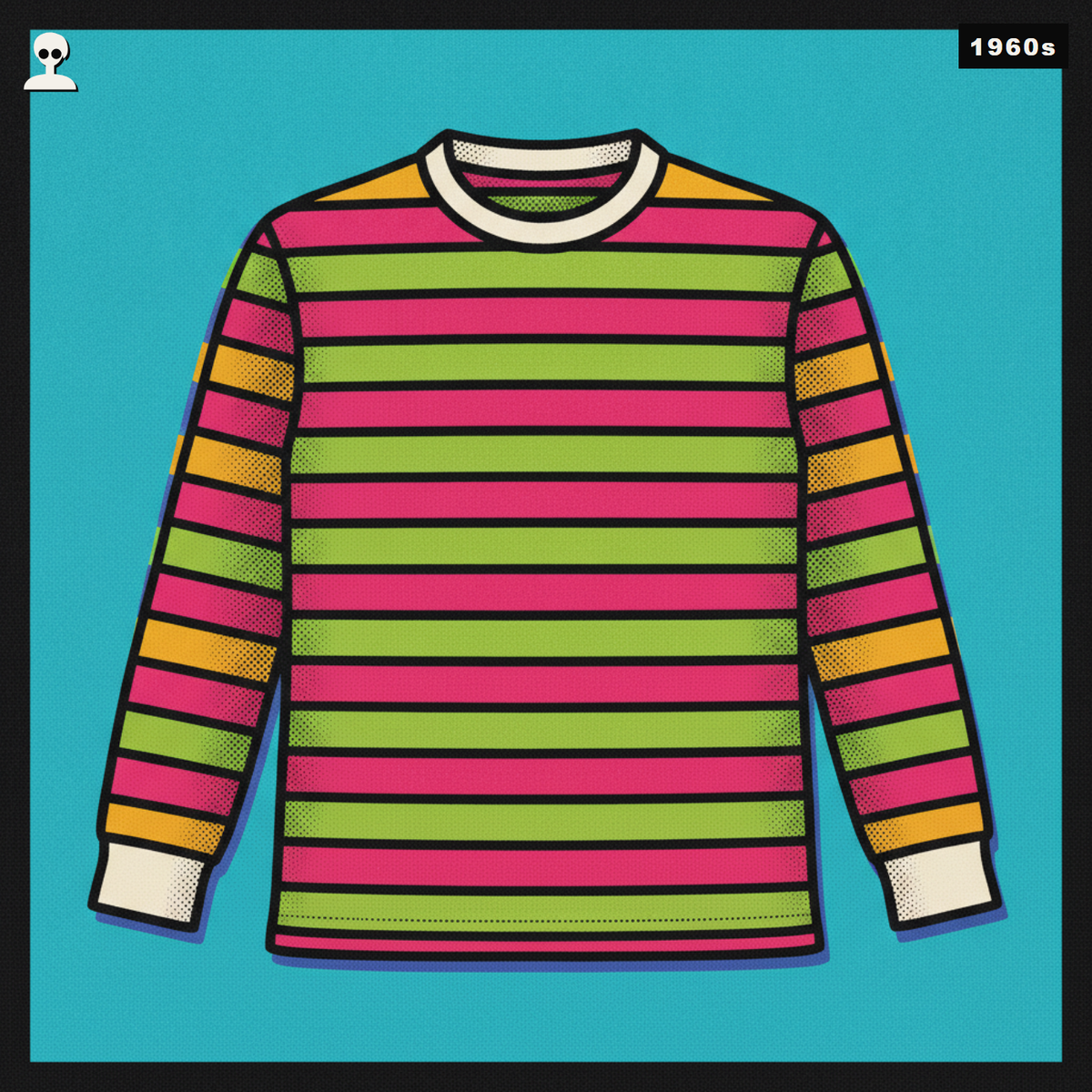 Saint James Meridien Breton Striped Shirt - Andy Warhol pop-art illustration